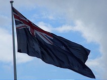 Australian flag in harbour